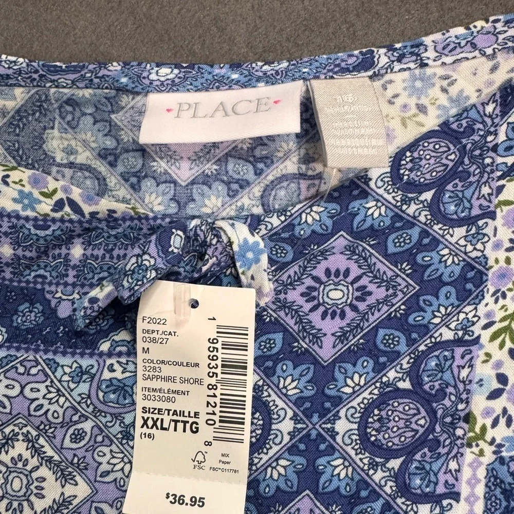 Place Blue and White Casual  Dress Size 16 (XXL/TTG)